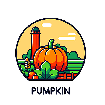 일러스트 호박 등대 사람없음 농작물 농장 수확 가을 호박잎 가을축제 국내일러스트 AI파일 계절 잎 농업 채소 축제 파일형식 벡터 가을_계절
