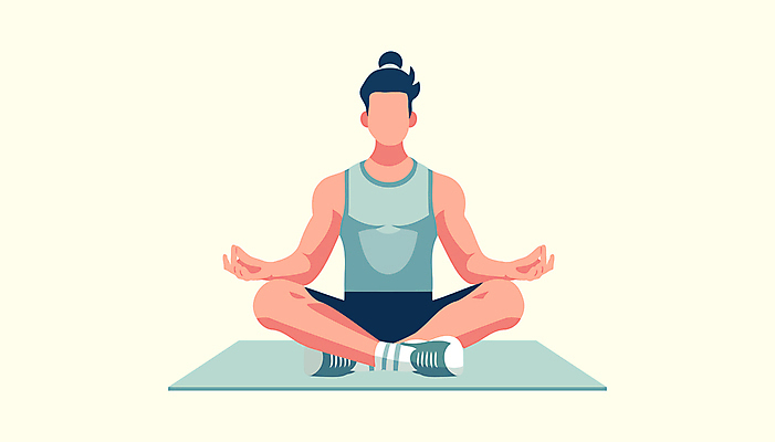 전신 남자 일러스트 요가 건강 한명 성인 운동복 운동 평화 고요 매트 집중 명상 힐링 가부좌 얼굴없음 성인남자한명만 국내일러스트 AI파일 1 웰빙 옷 컨셉 사람 앉기 남자한명만 성인남자만 파일형식 벡터