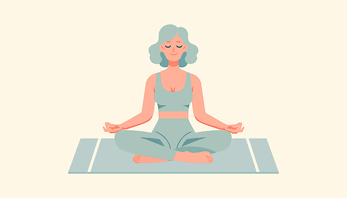 전신 여자 노년 일러스트 요가 건강 한명 운동복 운동 평화 눈감음 고요 매트 집중 명상 힐링 가부좌 노인여자한명만 국내일러스트 AI파일 1 웰빙 옷 컨셉 모션 사람 앉기 성인 여자한명만 노인여자만 파일형식 벡터