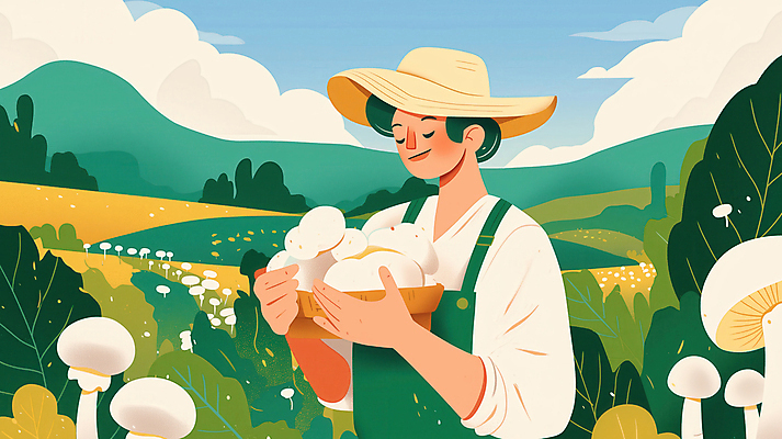 JPG 모자 여자 농업 일러스트 자연 한명 들기 초원 상반신 성인 초록색 농작물 바구니 평화 버섯 수확 농부 버섯농장 자연친화적 성인여자한명만 국내일러스트 AI일러스트 AI콘텐츠 직업 1 잡화 산업 컬러 컨셉 모션 사람 농장 생태계 여자한명만 성인여자만 파일형식