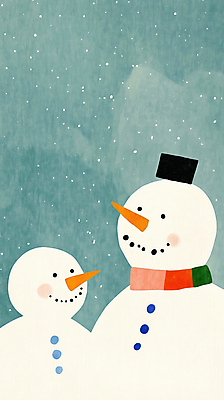 JPG 겨울 일러스트 눈사람 사람없음 목도리 고요 눈 청록색 국내일러스트 AI일러스트 AI콘텐츠 자연요소 잡화 계절 컬러 날씨 파일형식