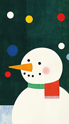 JPG 겨울 일러스트 눈사람 사람없음 목도리 고요 눈 원형 국내일러스트 AI일러스트 AI콘텐츠 자연요소 도형 잡화 계절 날씨 파일형식