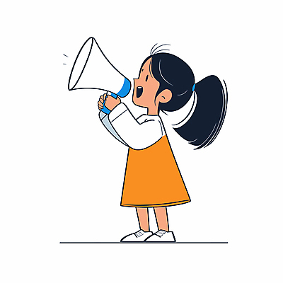 전신 여자 어린이 운동화 일러스트 말하기 한명 서기 들기 소녀 확성기 외침 소통 소녀한명만 국내일러스트 AI파일 1 신발 컨셉 모션 사람 소리 여자한명만 소녀만 파일형식 벡터