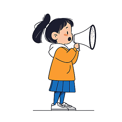 전신 여자 어린이 운동화 일러스트 말하기 한명 서기 들기 소녀 확성기 외침 후드티셔츠 소통 소녀한명만 국내일러스트 AI파일 1 신발 컨셉 티셔츠 모션 사람 소리 여자한명만 소녀만 파일형식 벡터
