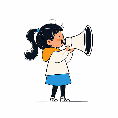 전신 여자 어린이 운동화 일러스트 말하기 한명 서기 들기 소녀 확성기 외침 흰색 후드티셔츠 소통 소녀한명만 국내일러스트 AI파일 1 컬러 신발 컨셉 티셔츠 모션 사람 소리 여자한명만 소녀만 파일형식 벡터