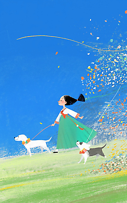 JPG 전신 여자 꽃잎 리본 반려견 어린이 일러스트 하늘 한명 웃음 소녀 초원 야외 파란색 달리기 맑음 산책 강아지 한복 즐거움 활기 소녀한명만 청량 국내일러스트 AI일러스트 AI콘텐츠 1 한국전통 꽃 감정 컬러 컨셉 모션 날씨 휴식 표정 사람 반려동물 개 전통의상 여자한명만 소녀만 파일형식