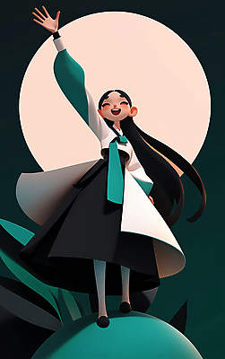 JPG 전신 전통 여자 일러스트 한명 미소 웃음 성인 초록색 기쁨 보름달 춤 한복 기와지붕 한국무용 성인여자한명만 국내일러스트 AI일러스트 AI콘텐츠 1 한국전통 감정 컬러 지붕 문화예술 표정 기와 사람 달 전통의상 전통무용 여자한명만 성인여자만 파일형식