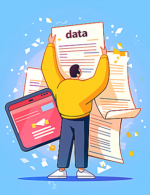 JPG 전신 남자 종이 일러스트 한명 성인 파란색 스마트폰 디지털 정보 잡기 플랫 문서 파일 성인남자한명만 빅데이터 국내일러스트 AI일러스트 AI콘텐츠 1 컬러 모션 사람 핸드폰 스마트기기 남자한명만 성인남자만 파일형식 4차산업