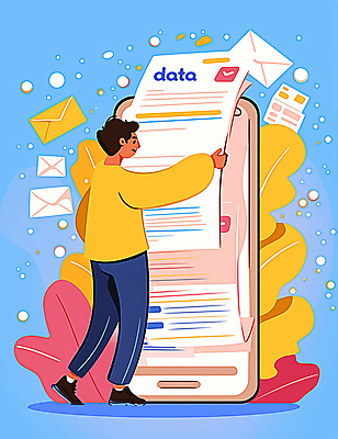 JPG 전신 남자 종이 일러스트 편지봉투 한명 들기 성인 파란색 스마트폰 디지털 정보 이메일 플랫 읽기 문서 파일 성인남자한명만 빅데이터 국내일러스트 AI일러스트 AI콘텐츠 1 컬러 모션 봉투 사람 핸드폰 스마트기기 편지 남자한명만 성인남자만 파일형식 4차산업