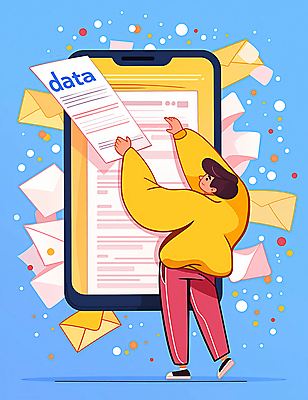 JPG 전신 남자 종이 일러스트 편지봉투 한명 들기 성인 파란색 스마트폰 디지털 정보 이메일 플랫 문서 파일 성인남자한명만 빅데이터 국내일러스트 AI일러스트 AI콘텐츠 1 컬러 모션 봉투 사람 핸드폰 스마트기기 편지 남자한명만 성인남자만 파일형식 4차산업