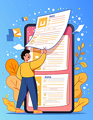 JPG 전신 남자 종이 잎 일러스트 한명 들기 성인 파란색 스마트폰 디지털 정보 플랫 문서 파일 성인남자한명만 빅데이터 국내일러스트 AI일러스트 AI콘텐츠 식물 1 컬러 모션 사람 핸드폰 스마트기기 남자한명만 성인남자만 파일형식 4차산업