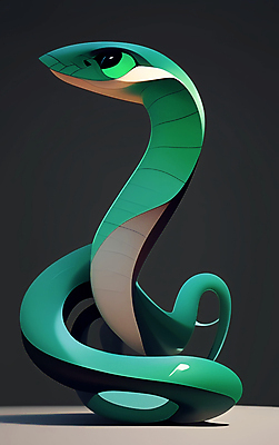 JPG 편집이미지 캐릭터 새해 사람없음 초록색 3D 뱀띠 뱀 뱀캐릭터 을사년 편집3D AI컴퓨터그래픽 AI콘텐츠 컬러 동물캐릭터 파충류 십이지신 디지털합성 파일형식 2025년