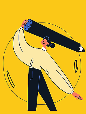 전신 여자 교육 포즈 일러스트 아이디어 한명 들기 성인 연필 노란색 큼 드로잉 수료 창의성 성인여자한명만 국내일러스트 AI파일 1 컬러 컨셉 모션 학용품 미술 사람 필기구 크기 여자한명만 성인여자만 파일형식 벡터