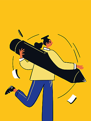 전신 여자 교육 포즈 일러스트 아이디어 한명 들기 성인 연필 노란색 큼 드로잉 수료 창의성 성인여자한명만 국내일러스트 AI파일 1 컬러 컨셉 모션 학용품 미술 사람 필기구 크기 여자한명만 성인여자만 파일형식 벡터