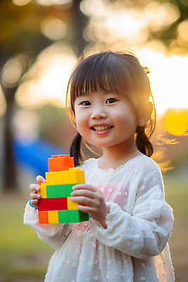 JPG 편집이미지 여자 어린이 놀이 한명 웃음 들기 소녀 야외 블록 즐거움 블록쌓기 의료성형뷰티 소녀한명만 편집실사 AI인물포토 AI콘텐츠 1 감정 모션 표정 사람 쌓기 CG 여자한명만 소녀만 파일형식 AI포토