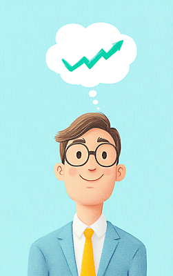 PSD 남자 행복 화살표 말풍선 생각 일러스트 비즈니스 성공 한명 미소 정장 상반신 성인 경제 파란색 직장인 비즈니스맨 주식 투자 상승 성인남자한명만 국내일러스트 직업 1 옷 감정 컬러 컨셉 표정 사람 금융 남자한명만 성인남자만 파일형식