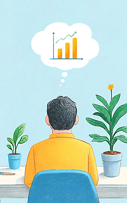 PSD 식물 남자 행복 화살표 화분 말풍선 생각 일러스트 비즈니스 성공 그래프 한명 상반신 성인 경제 파란색 직장인 비즈니스맨 주식 책상 막대그래프 투자 상승 성인남자한명만 국내일러스트 직업 1 감정 컬러 가구 컨셉 사람 금융 남자한명만 성인남자만 파일형식
