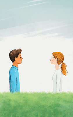 JPG 부부 여자 남자 일러스트 색연필 잔디 상반신 성인 두명 마주보기 회색 이별 싸움 갈등 부정적 이혼 성인만 국내일러스트 AI일러스트 AI콘텐츠 식물 커플 감정 컬러 컨셉 모션 학용품 사람 파일형식