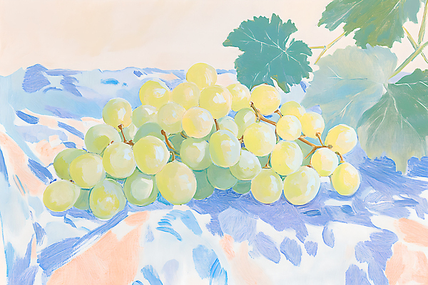 JPG 일러스트 포도 색연필 수채화 사람없음 초록색 파란색 물감 나뭇가지 그림 파스텔톤 포도잎 국내일러스트 AI일러스트 AI콘텐츠 나무 컬러 잎 과일 학용품 미술도구 파일형식