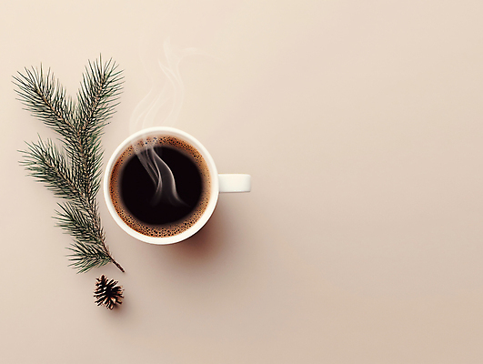 JPG 편집이미지 커피 사람없음 갈색 분위기 수증기 커피잔 솔방울 솔잎 편집실사 AI포토 AI콘텐츠 음료 컬러 컨셉 잎 잔 CG 파일형식