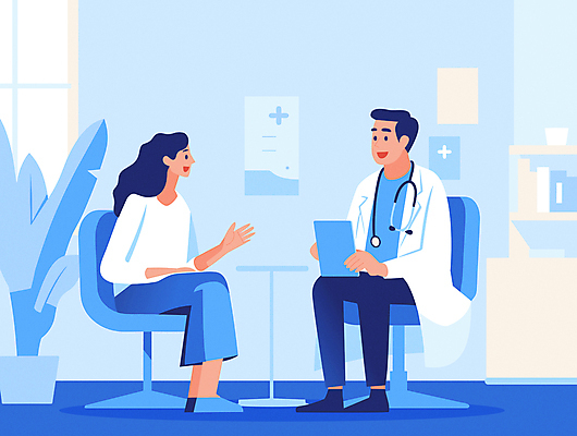 전신 여자 남자 의자 일러스트 의학 병원 대화 앉기 성인 두명 치료 파란색 환자 의사 질병 상담 상담실 진료실 성인만 국내일러스트 AI파일 컬러 가구 모션 말하기 사람 진료 의료진 파일형식 벡터