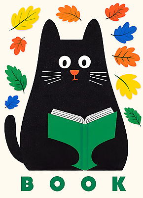 PSD 포스터 단풍 낙엽 일러스트 동화 사람없음 책 독서 귀여움 검은색 고양이 가을 팬시 감성 고양이캐릭터 국내일러스트 계절 컬러 동물캐릭터 컨셉 잎 포유류 반려동물 파일형식