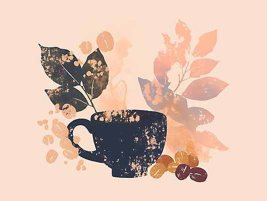 PSD 커피 낙엽 일러스트 나뭇잎 수채화 사람없음 컵 갈색 원두 가을 커피잔 감성 국내일러스트 식기 계절 음료 컬러 컨셉 잎 잔 파일형식