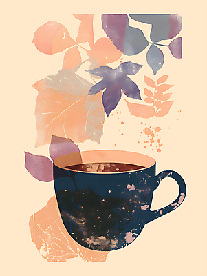 PSD 커피 낙엽 일러스트 나뭇잎 수채화 사람없음 컵 갈색 가을 커피잔 감성 국내일러스트 식기 계절 음료 컬러 컨셉 잎 잔 파일형식