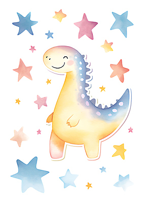 PSD 별 스티커 일러스트 동화 수채화 사람없음 공룡 꾸미기 아이방 몽환 국내일러스트 자연요소 컨셉 파충류 방 파일형식