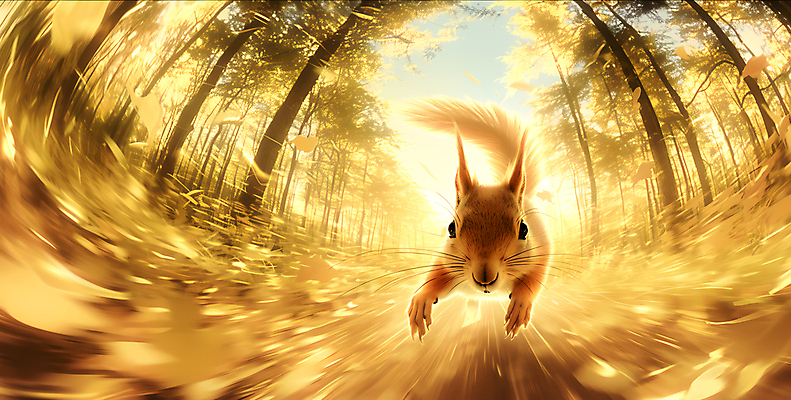 JPG 나무 낙엽 일러스트 사람없음 햇빛 노란색 가을 숲 그림 역동적 다람쥐 국내일러스트 AI일러스트 AI콘텐츠 식물 계절 컬러 컨셉 잎 태양 설치류 파일형식