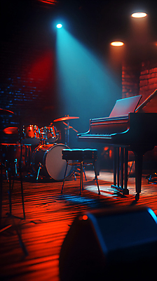 JPG 편집이미지 조명 사람없음 공연 칵테일 피아노 디지털합성 드럼 재즈 편집실사 재즈바 AI포토 AI콘텐츠 음악 타악기 주류 이벤트 바 건반악기 CG 파일형식