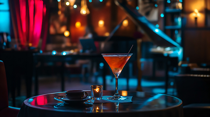 JPG 편집이미지 조명 사람없음 공연 칵테일 피아노 디지털합성 칵테일잔 재즈 편집실사 재즈바 AI포토 AI콘텐츠 음악 술잔 주류 이벤트 바 건반악기 CG 파일형식