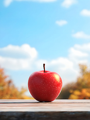 JPG 편집이미지 낙엽 하늘 사람없음 가을 사과 디지털합성 나무바닥 편집실사 홍로 AI포토 AI콘텐츠 계절 잎 과일 바닥 CG 파일형식