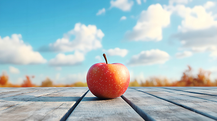 JPG 편집이미지 낙엽 하늘 사람없음 가을 사과 디지털합성 나무바닥 편집실사 홍로 AI포토 AI콘텐츠 계절 잎 과일 바닥 CG 파일형식