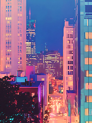 JPG 나무 편집이미지 야경 빌딩 사람없음 건물 도시 디지털합성 편집실사 식물 건축물 야간 CG 파일형식 풍경_경치