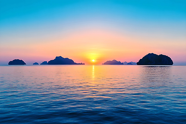 JPG 편집이미지 섬 자연 풍경 사람없음 태양 일출 새벽 디지털합성 다도해 편집실사 AI포토 AI콘텐츠 자연요소 바다 노을 CG 생태계 파일형식