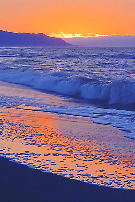 JPG 편집이미지 파도 바다 자연 풍경 사람없음 일몰 분위기 저녁 디지털합성 편집실사 컨셉 노을 야간 CG 생태계 파일형식