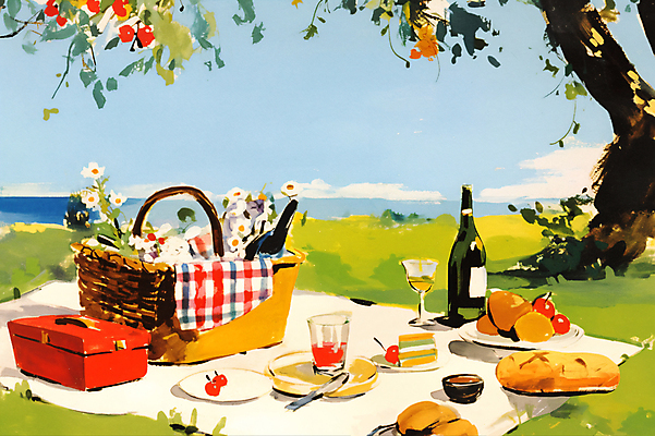 JPG 나무 접시 빵 과일 일러스트 잔 수채화 사람없음 빨간색 소풍 바구니 와인 빈티지 돗자리 복고 도시락 감성 국내일러스트 AI일러스트 AI콘텐츠 식물 식기 음식 컬러 컨셉 주류 야외활동 파일형식