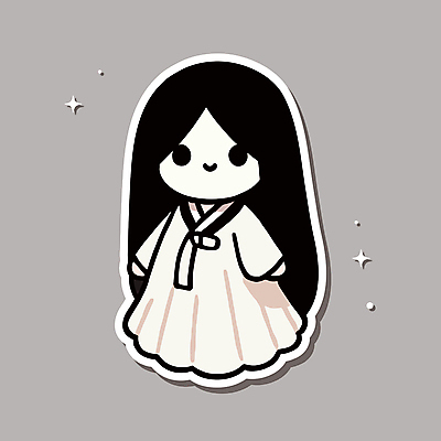 캐릭터 전통 일러스트 사람없음 귀여움 할로윈 흰색 처녀귀신 한복 민속 호러캐릭터 일러캐릭터 AI파일 한국전통 컬러 컨셉 유령 전통의상 파일형식 벡터