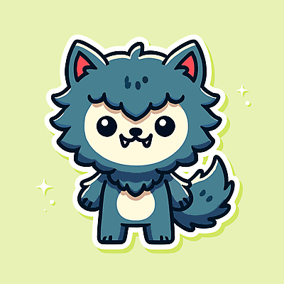 캐릭터 일러스트 사람없음 귀여움 할로윈 만화 늑대 송곳니 늑대인간 호러캐릭터 일러캐릭터 AI파일 컨셉 포유류 치아 파일형식 벡터