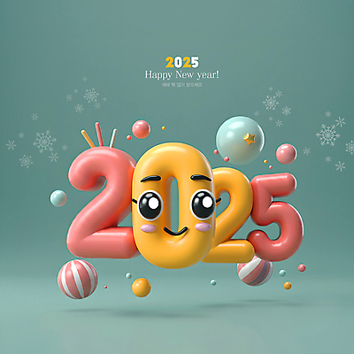 PSD 편집이미지 공 새로움 새해 사람없음 3D 원형 눈송이 오브젝트 안구 2025년 을사년 이미지편집 편집3D 도형 컨셉 눈_날씨 신체부위 연도 디지털합성 파일형식