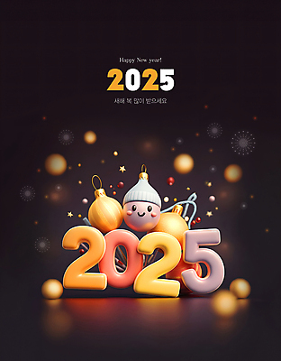 PSD 편집이미지 새로움 새해 털모자 사람없음 3D 오너먼트 2025년 을사년 이미지편집 편집3D 모자_잡화 컨셉 크리스마스장식 연도 디지털합성 파일형식