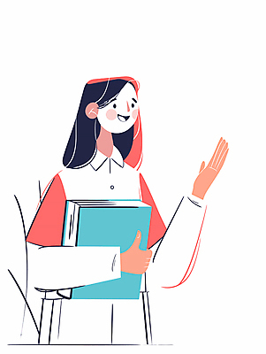 여자 분홍색 일러스트 한명 웃음 들기 상반신 청년 성인 책 손인사 성인여자한명만 국내일러스트 AI파일 1 컬러 모션 표정 사람 인사 여자한명만 성인여자만 파일형식 벡터