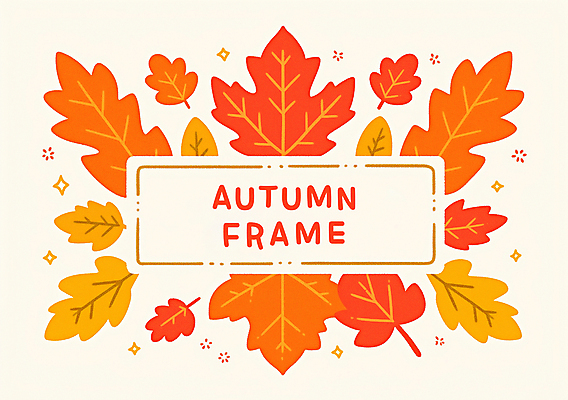 PSD 단풍 낙엽 일러스트 자연 나뭇잎 프레임 사람없음 주황색 가을 국내일러스트 계절 컬러 잎 생태계 파일형식