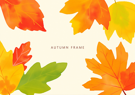 PSD 단풍 낙엽 일러스트 자연 나뭇잎 프레임 사람없음 초록색 주황색 가을 국내일러스트 계절 컬러 잎 생태계 파일형식
