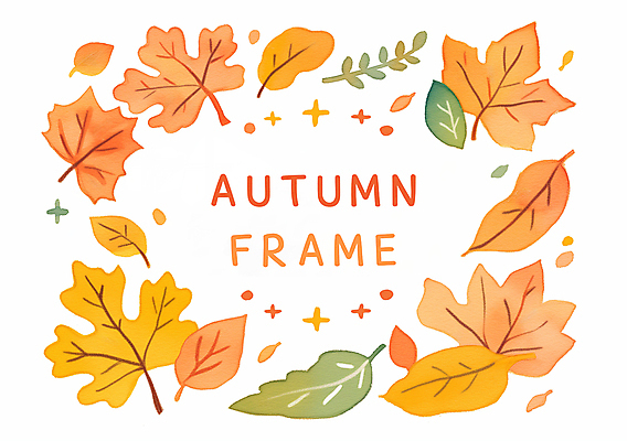 PSD 단풍 낙엽 일러스트 자연 나뭇잎 프레임 사람없음 주황색 가을 카피스페이스 국내일러스트 계절 컬러 잎 공백 생태계 파일형식