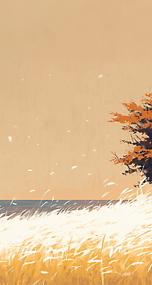 JPG 일러스트 자연 단풍나무 풍경 사람없음 갈색 가을 갈대밭 국내일러스트 AI일러스트 AI콘텐츠 나무 계절 컬러 단풍 생태계 파일형식 갈대_식물