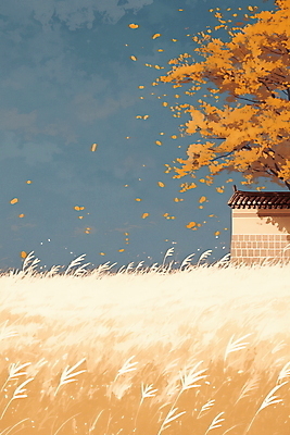 JPG 일러스트 자연 단풍나무 풍경 사람없음 갈색 가을 갈대밭 기와담장 국내일러스트 AI일러스트 AI콘텐츠 나무 계절 컬러 단풍 기와 담장 생태계 파일형식 갈대_식물