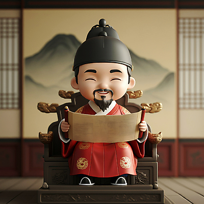 JPG 전신 편집이미지 캐릭터 남자 종이 의자 수염 한명 들기 앉기 성인 두루마리 족자 한글날 곤룡포 세종대왕 성인남자한명만 편집3D AI컴퓨터그래픽 AI콘텐츠 1 가구 모션 사람 공휴일 3D 한복 왕 국경일 남자한명만 성인남자만 파일형식