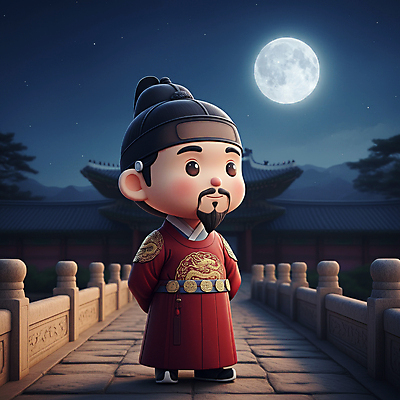 JPG 전신 편집이미지 캐릭터 남자 고건축 밤하늘 수염 한명 서기 성인 산책 달 뒷짐 한글날 곤룡포 세종대왕 성인남자한명만 편집3D AI컴퓨터그래픽 AI콘텐츠 자연요소 1 건축물 모션 하늘 휴식 사람 공휴일 3D 야간 한복 왕 국경일 남자한명만 성인남자만 파일형식